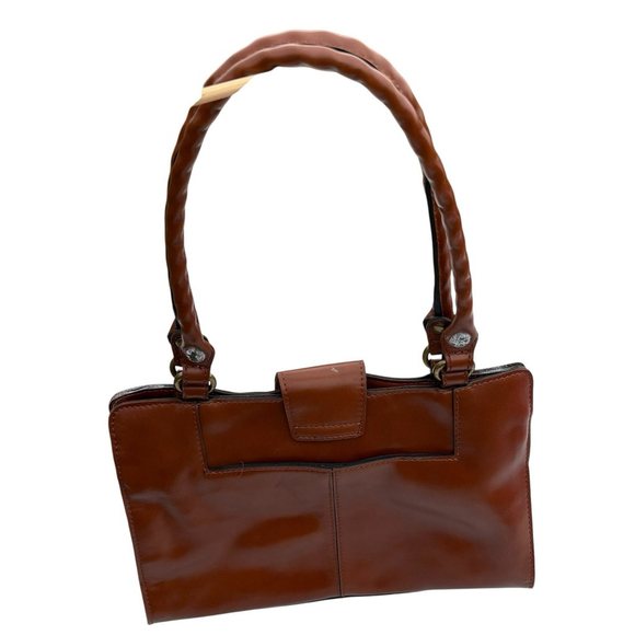 Patricia Nash Leather Shoulder Bag Tan Brown Tote Satchel Double Strap Purse - Picture 4 of 16